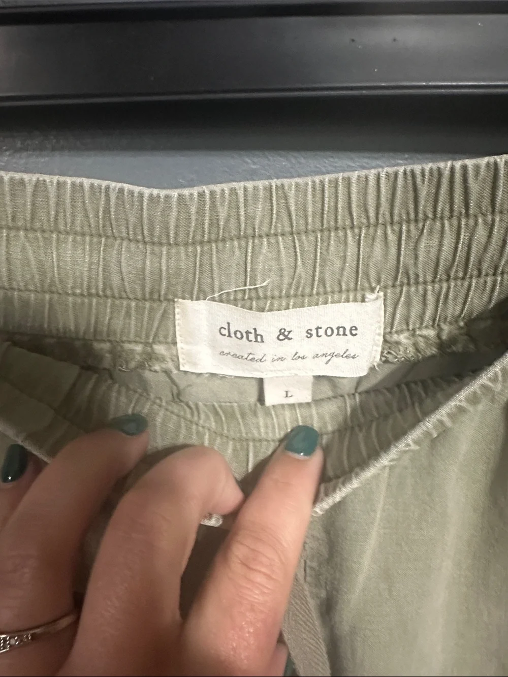 cloth & stone Olive Sage Drawstring Joggers
